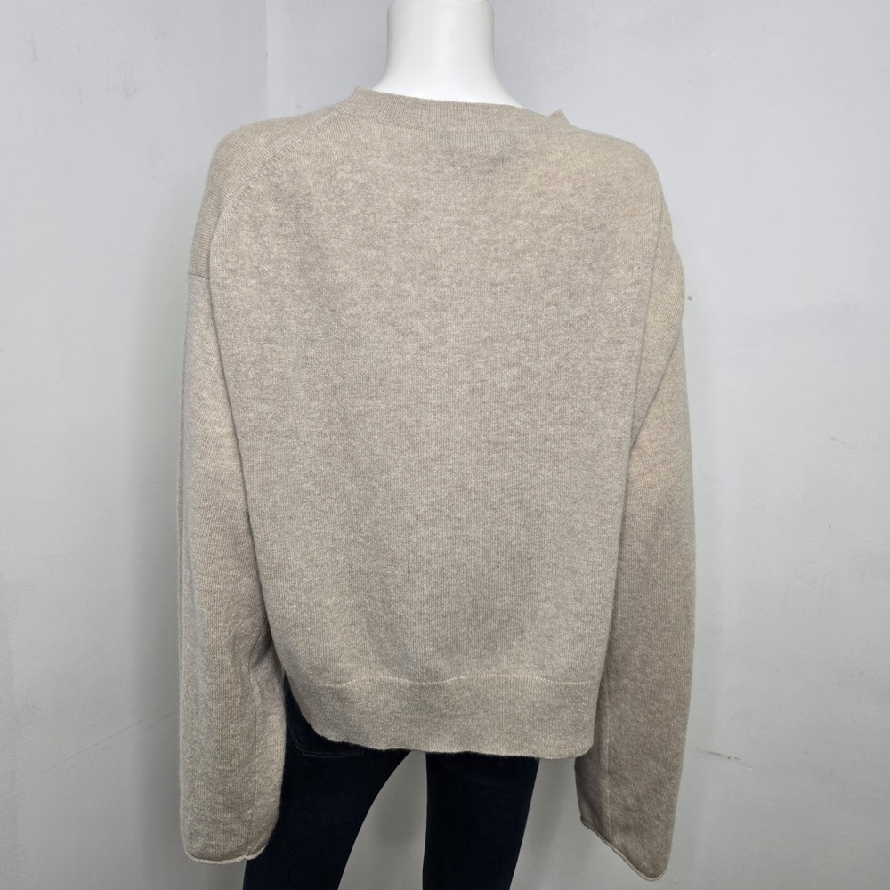 Sofie D'Hoore Merril 100% Cashmere Crop Knit Sweater Oatmeal Size M Oversized - Picture 3 of 8